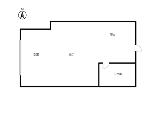 万科城际之光1室1厅1卫户型图