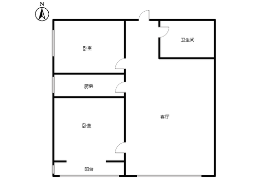 怡安馨居2室2厅1卫户型图