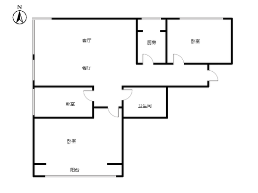 金竹花园3室2厅1卫户型图