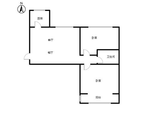 怡安馨居2室2厅1卫户型图