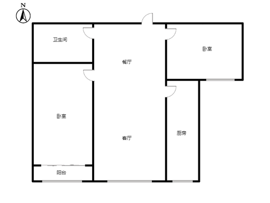 怡安馨居2室2厅1卫户型图