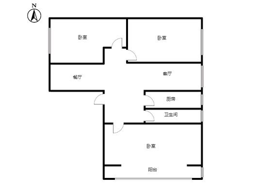 怡安馨居3室2厅1卫户型图
