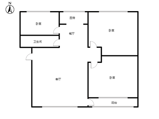 新星小区3室2厅1卫户型图