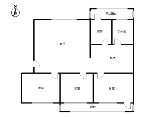 金正小区3室2厅1卫户型图