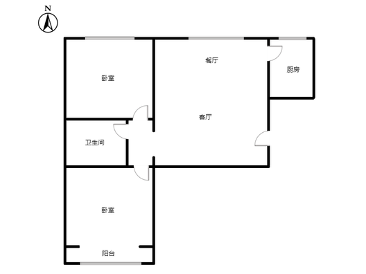 双馨佳园2室2厅1卫户型图