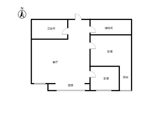 惠友旺角2室1厅1卫户型图
