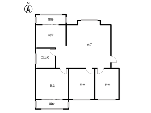 光明小区3室2厅1卫户型图