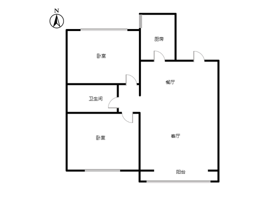 天保凌云城2室2厅1卫户型图