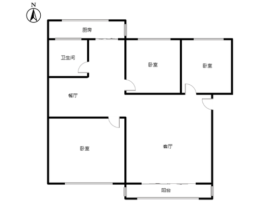 光明小区3室2厅1卫户型图