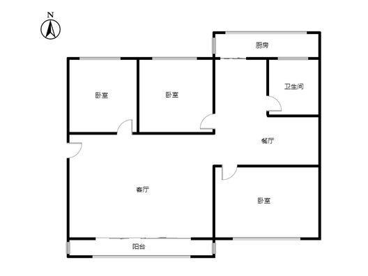 光明小区3室2厅1卫户型图