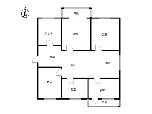 幸福小区4室2厅1卫户型图