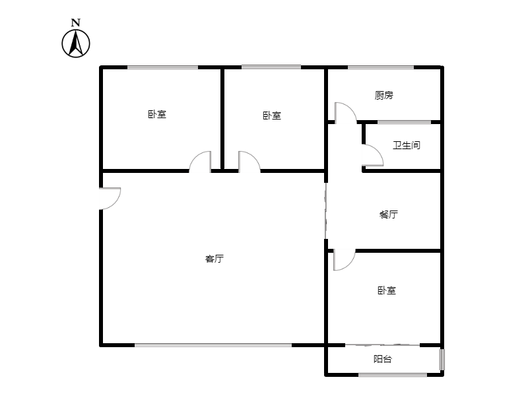 金正小区3室2厅1卫户型图