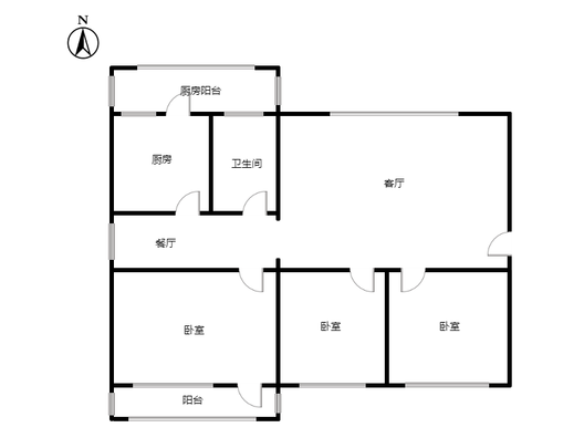 双塔中学小区3室2厅1卫户型图