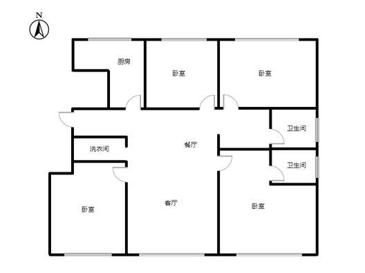 华远和府二期4室2厅2卫户型图