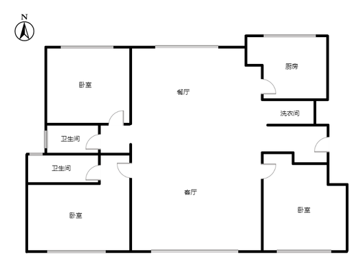 华远和府二期3室2厅2卫户型图