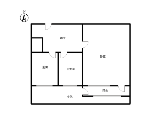 矿山局家属楼南院1室1厅1卫户型图