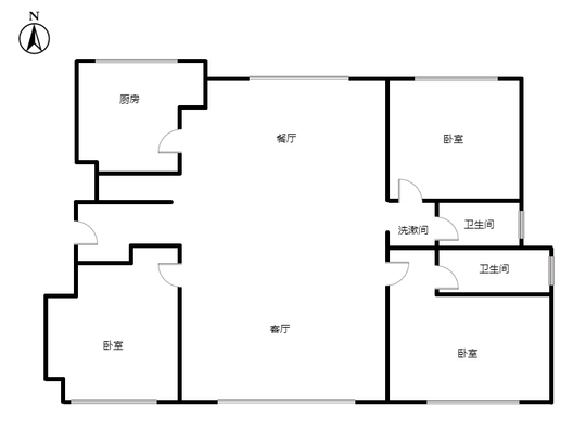 华远和府二期3室2厅2卫户型图