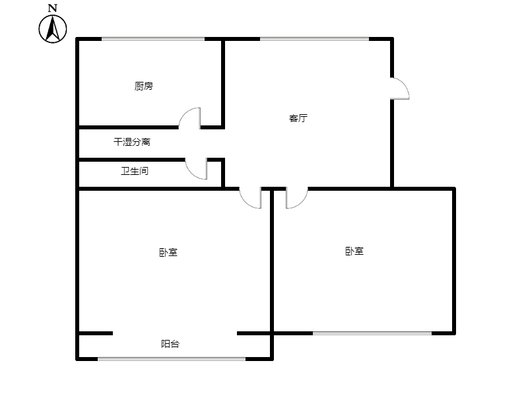 金地小区2室1厅1卫户型图
