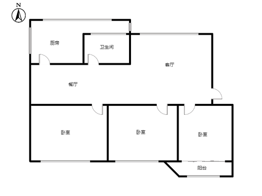 槐林新村3室2厅1卫户型图