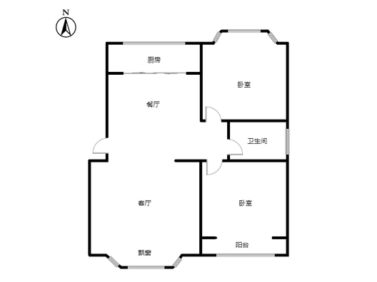 华阳温馨2室2厅1卫户型图