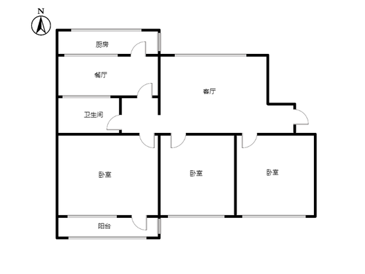 发发商城3室2厅1卫户型图