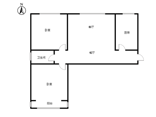 公园壹号2室2厅1卫户型图