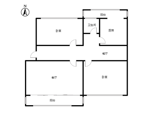 金城花园2室2厅1卫户型图