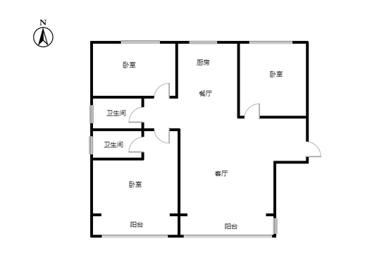 天伦湾一期3室2厅2卫户型图