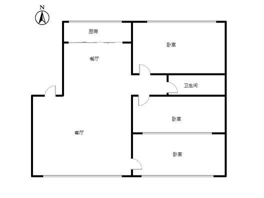 一中家属院3室2厅1卫户型图