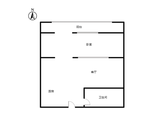 绅士大厦1室1厅1卫户型图