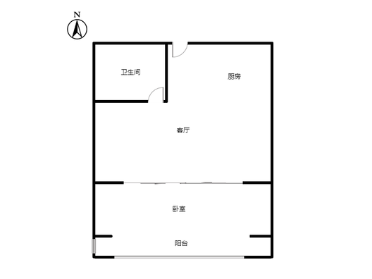 绅士大厦1室1厅1卫户型图