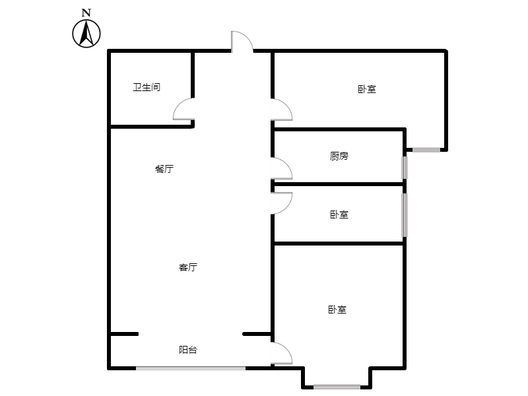 金域中央3室2厅1卫户型图