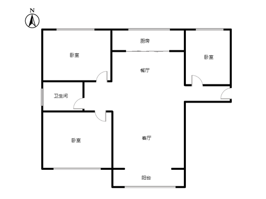 金域中央3室2厅1卫户型图