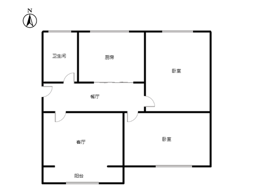 建安一公司家属院2室2厅1卫户型图