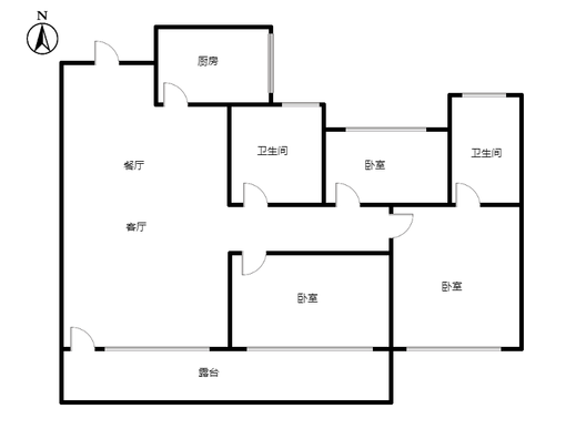 滨江郦城3室2厅1卫户型图