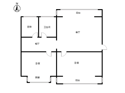 嘉和小区2室2厅1卫户型图