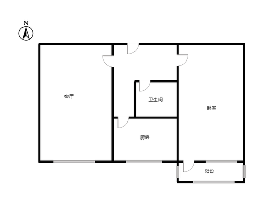 温馨小区1室1厅1卫户型图