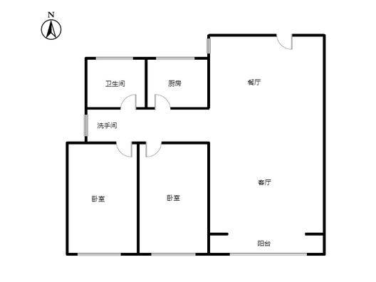 鸿盛旺京2室2厅1卫户型图