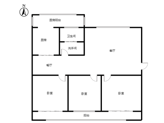 政法委家属院3室2厅1卫户型图