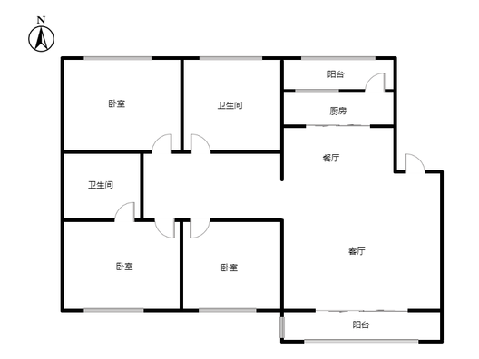 宝林苑小区3室2厅1卫户型图