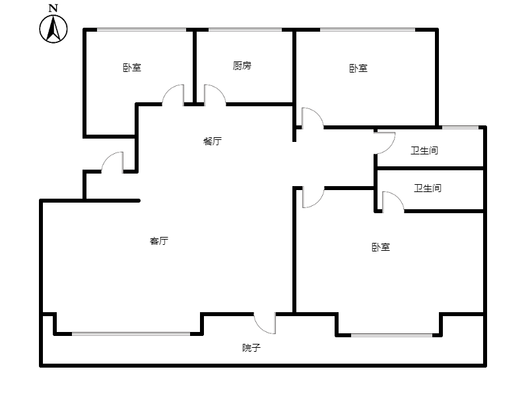 紫樾华庭二期3室2厅2卫户型图