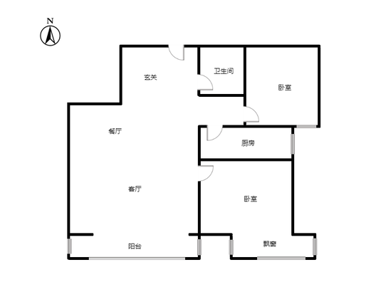 新怡家园小区2室2厅1卫户型图