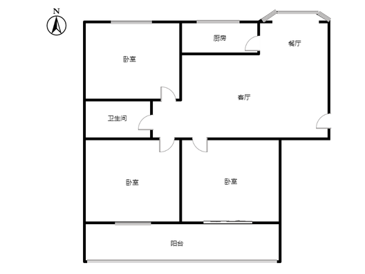 名流枫景五期3室2厅1卫户型图
