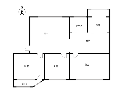石油报社家属院3室2厅1卫户型图