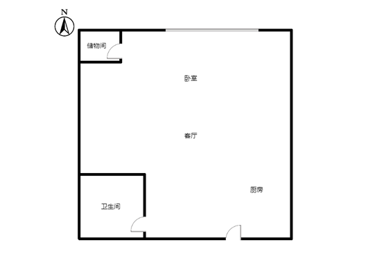 公园8090（新怡家园自由）1室1厅1卫户型图