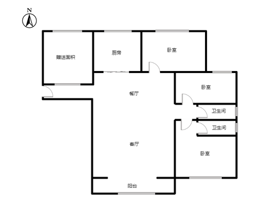 卓悦城北京未3室2厅2卫户型图
