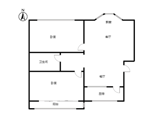 九四家属院2室2厅1卫户型图