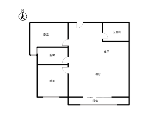 香邑溪谷一期2室2厅1卫户型图
