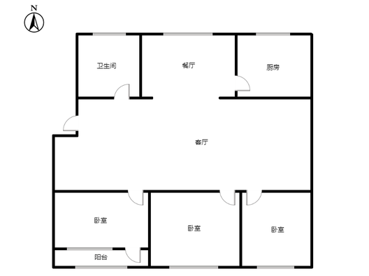 九州小区3室2厅1卫户型图