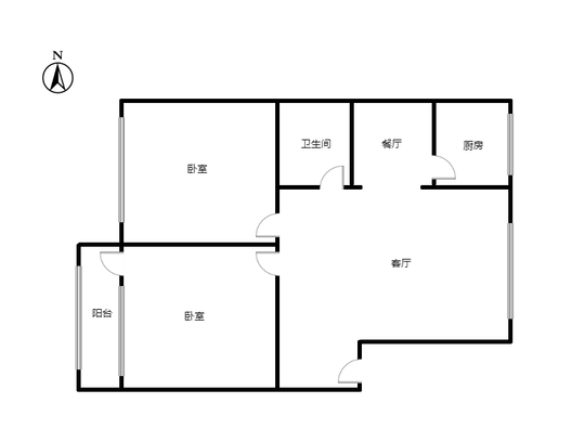九州小区2室2厅1卫户型图